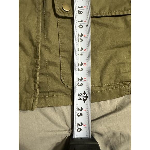 Womens Utility Jacket Love Tree Olive Green LS Zips & Snaps Size Small - Picture 16 of 16